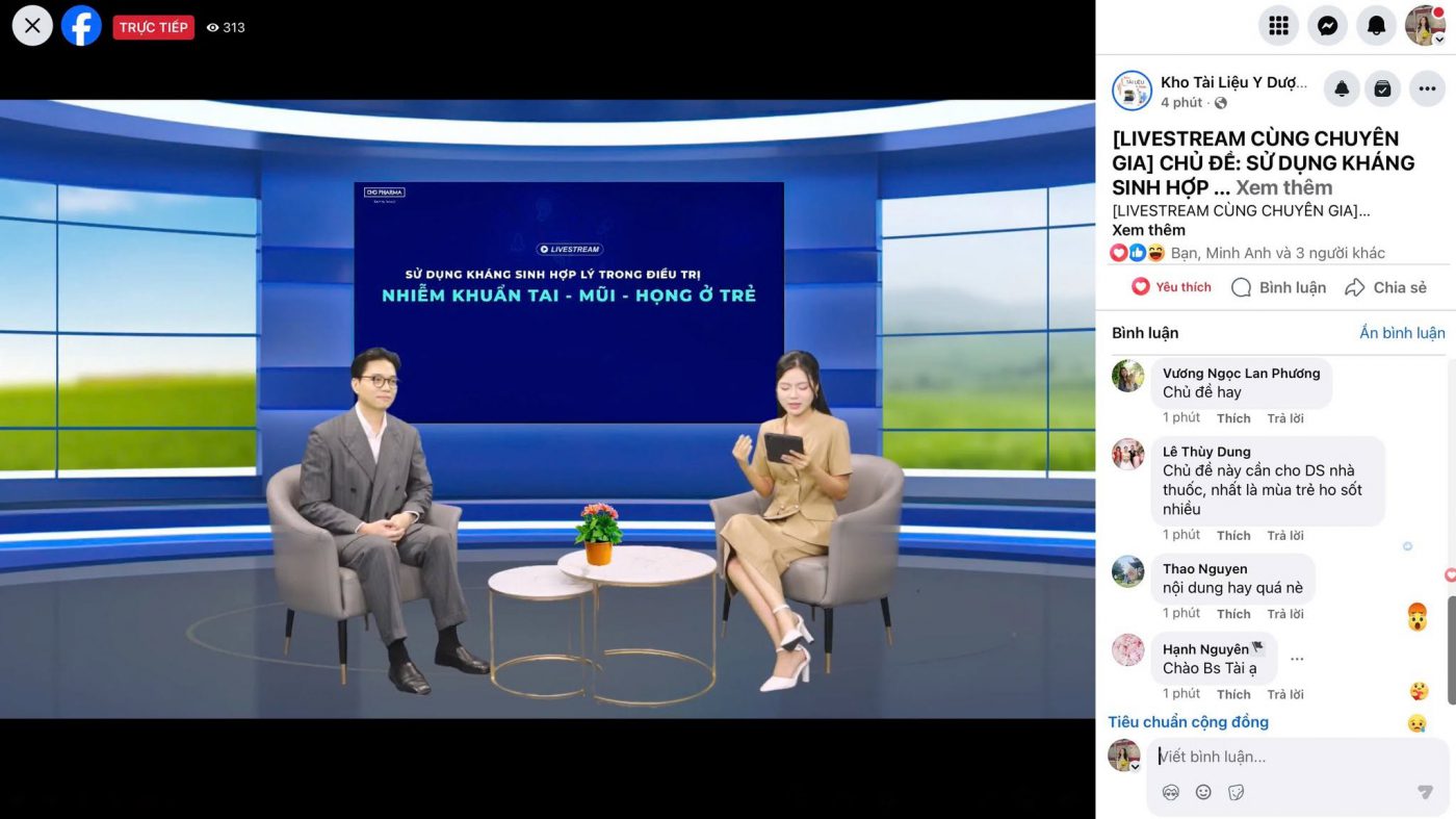 Daisy Media Tổ Chức Livestream Sử Dụng Kháng Sinh Hợp Lý Trong Nhiễm Khuẩn Tai - Mũi - Họng Ở Trẻ